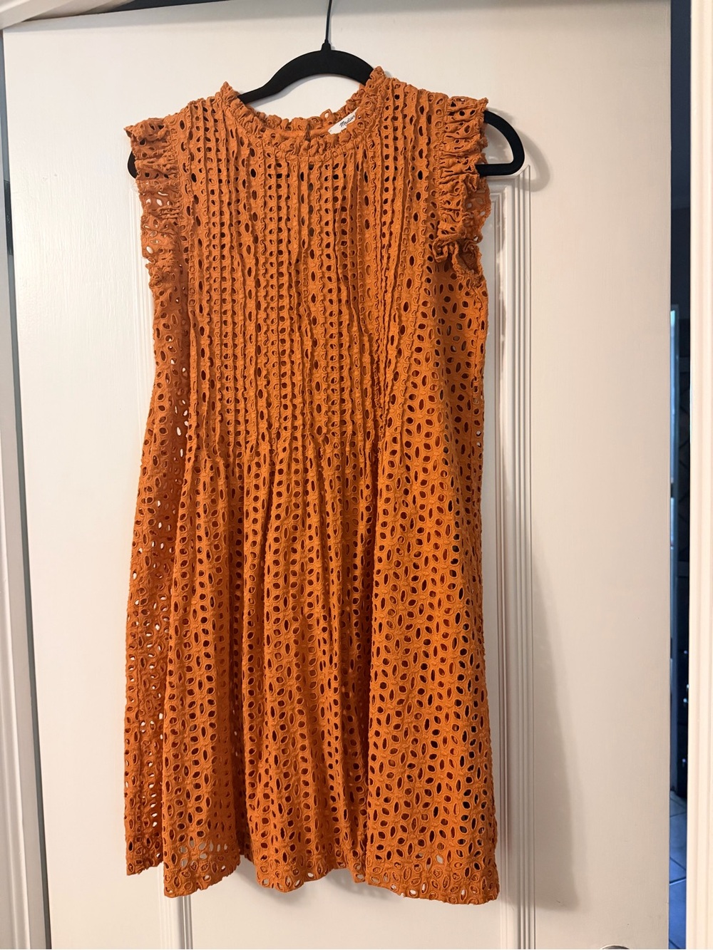 Madewell Orange Eyelet Mini Dress